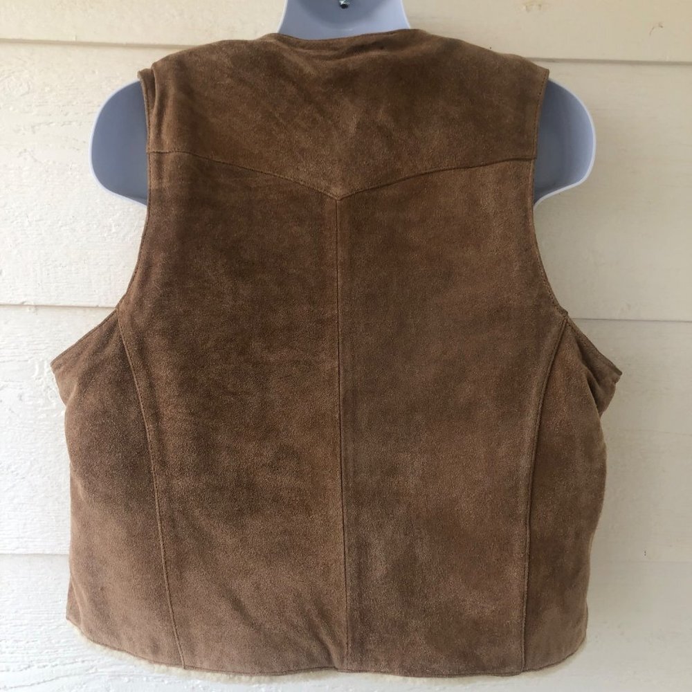 Adler Leather Manufacturing Co Vintage Size 42 Suede Sherpa Lined Vest Jacket - Picture 5 of 15